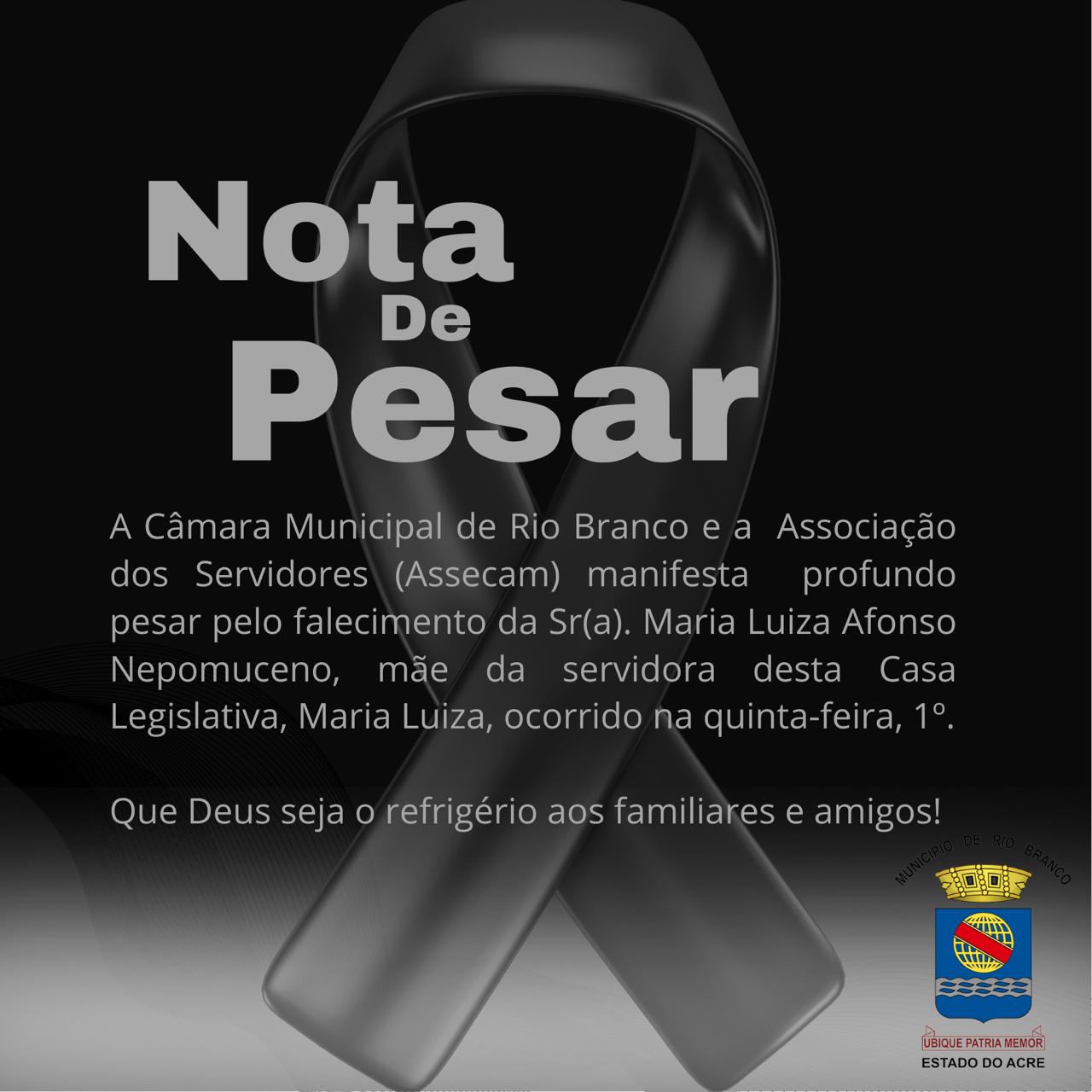 NOTA DE PESAR